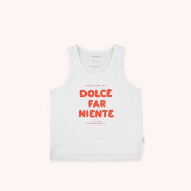 TINYCOTTONS Kids "DOLCE FAR NIENTE" TANK TOP in off-white/red 055 zippered