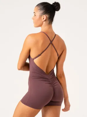 NKD Stonewash V Scrunch Bodysuit - Chocolate Stonewash Classic Shorts