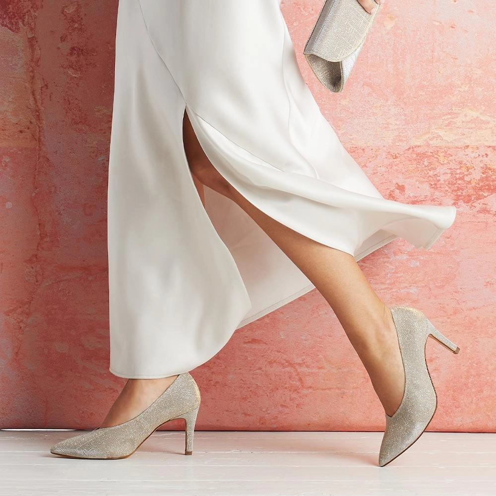 Pandora: Metallic Taupe Closed Toe Shoes