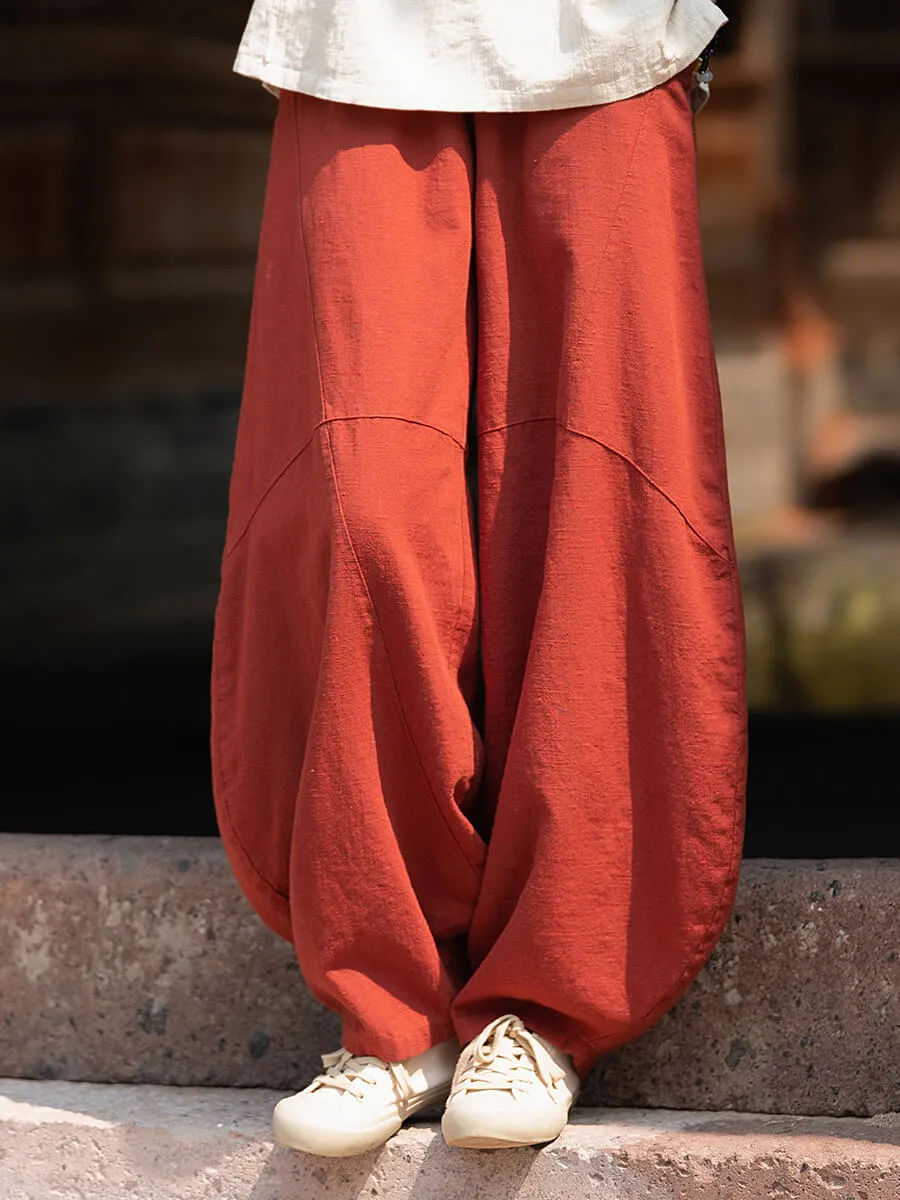 Babakud Women Summer Premium Ramie Lattern Pants Move Friendly