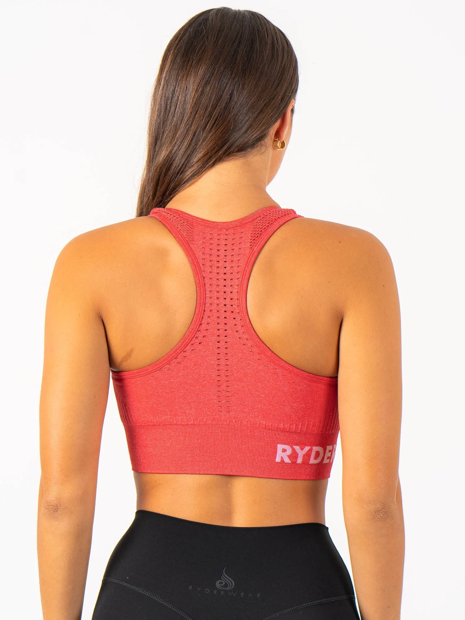 Matching Set Seamless Staples Sports Bra - Red Marl
