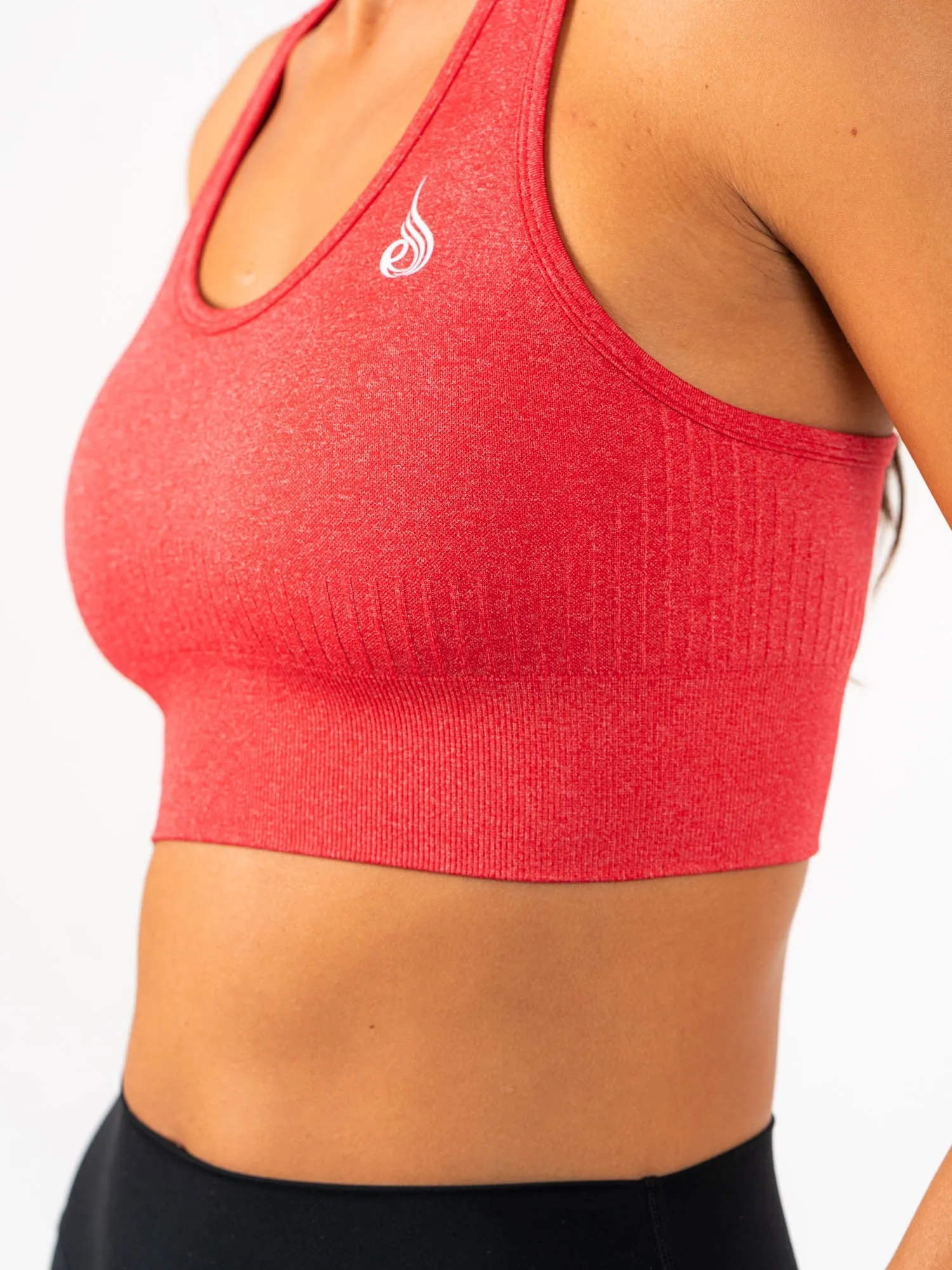 Seamless Staples Sports Bra - Red Marl Muscle Support