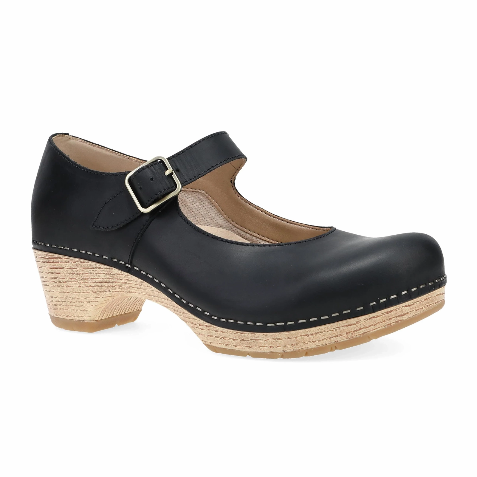 Fresh Air Narrow Width Dansko Lilah Heeled Clog (Women) - Black Oiled Pull Up