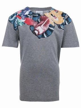 Rayon made kids' clothes School going kids' wear Marcelo Burlon Kids Boy's "Color Snake" Grey T-Shirt