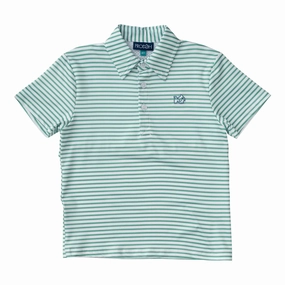 Patterned kids' wear Fall Pro Performance Polo - Green Spruce Stripe