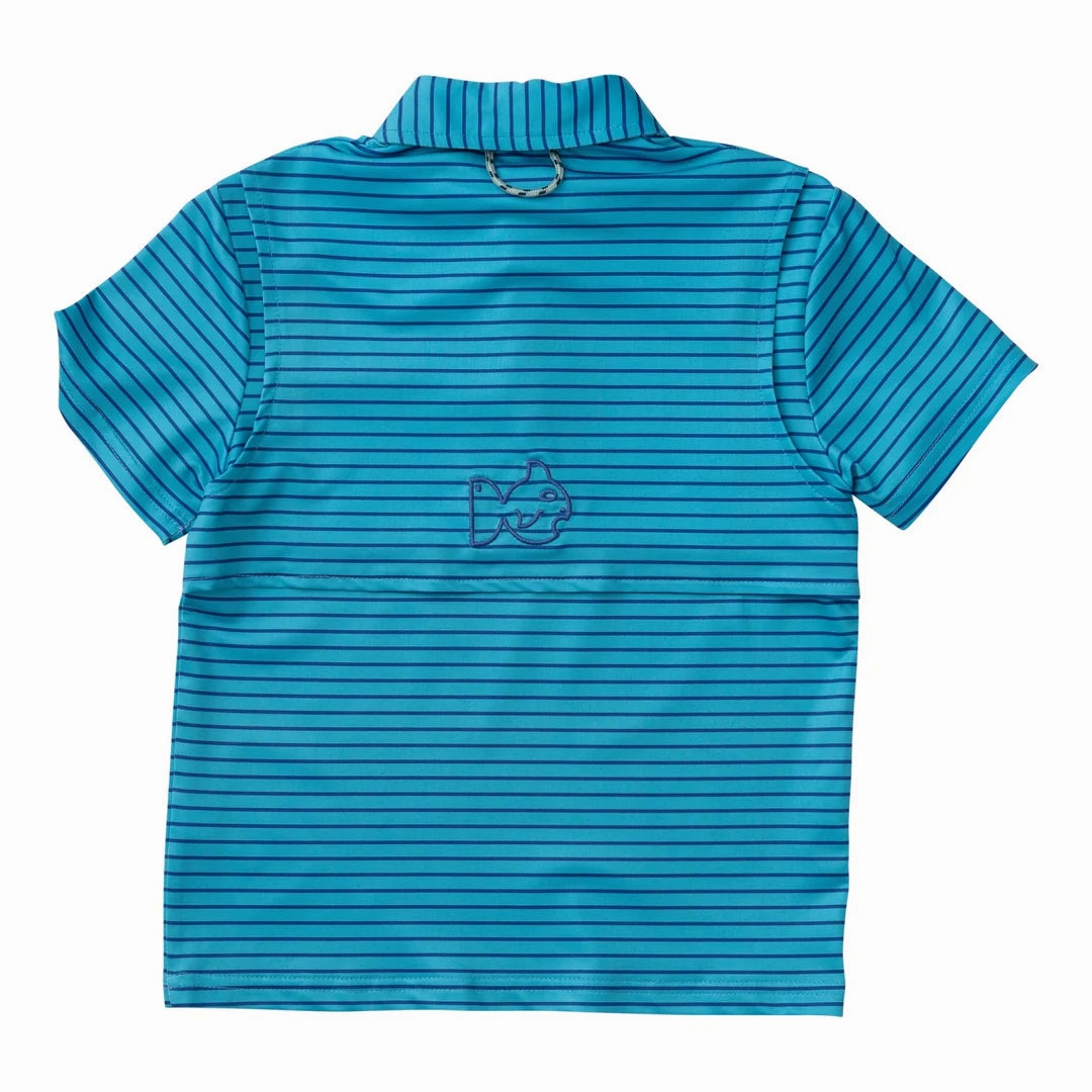 Pro Performance Polo - Scuba Blue Stripe Furry Practical