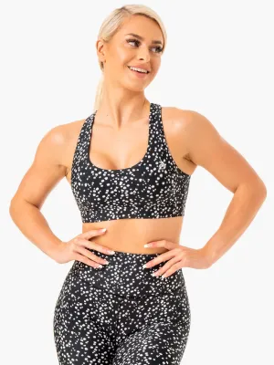Reform Sports Bra - Black Speckle Seamless Design