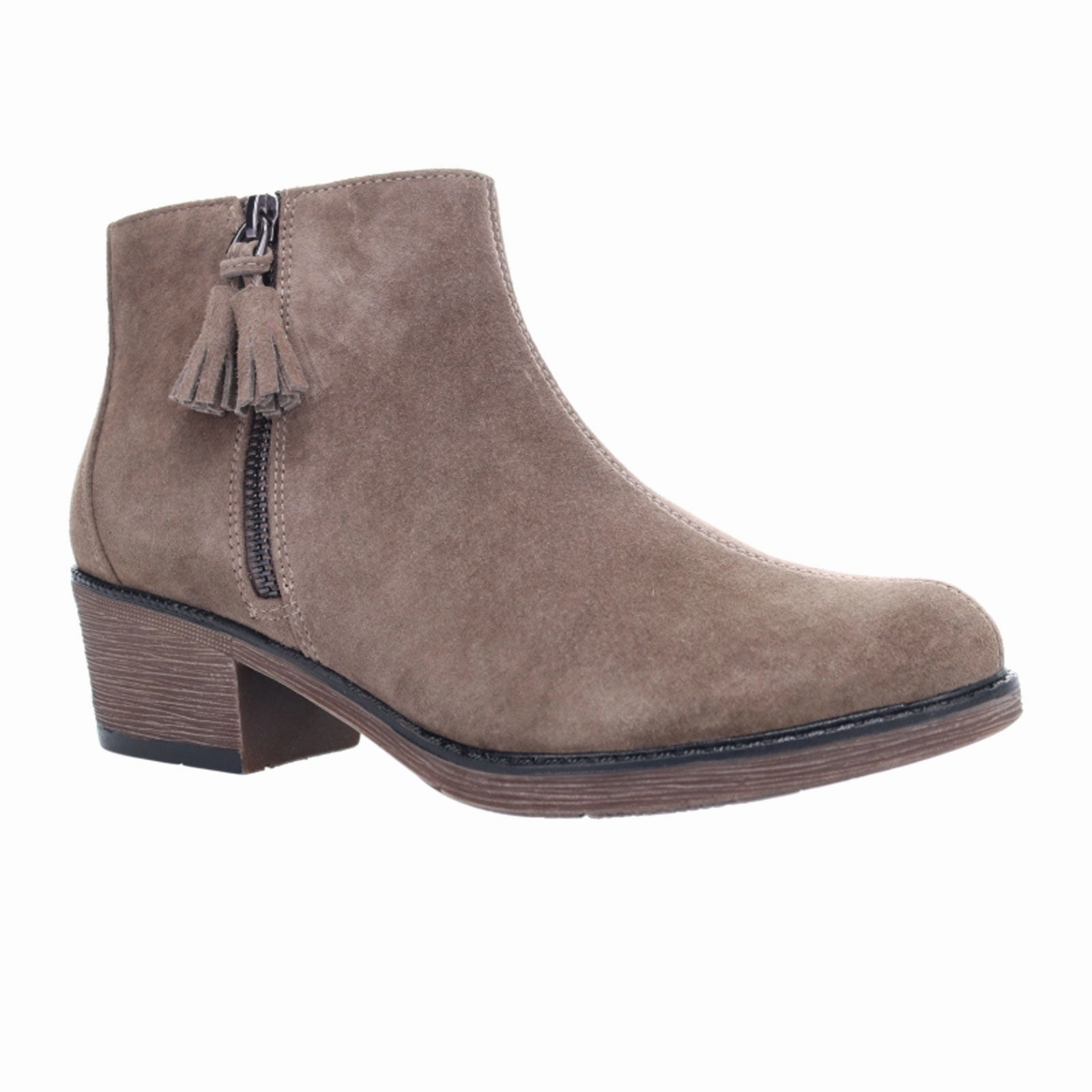 Propet Rebel Ankle Boot (Women) - Smoked Taupe Suede Market Stop Easy On/Off