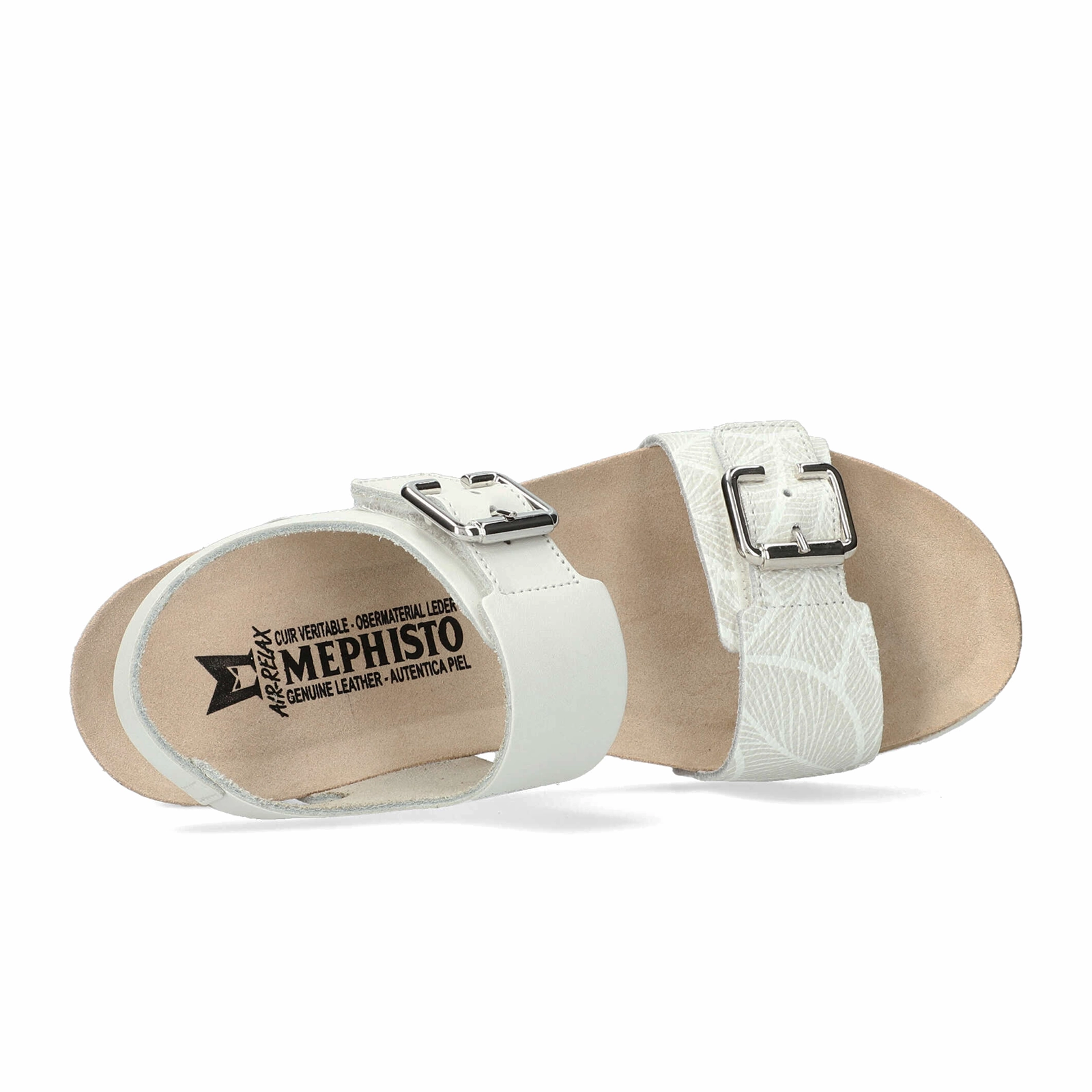 Mephisto Lissandra Wedge Sandal (Women) - White Sandanyl/Fog Panama Light Slip Shoes