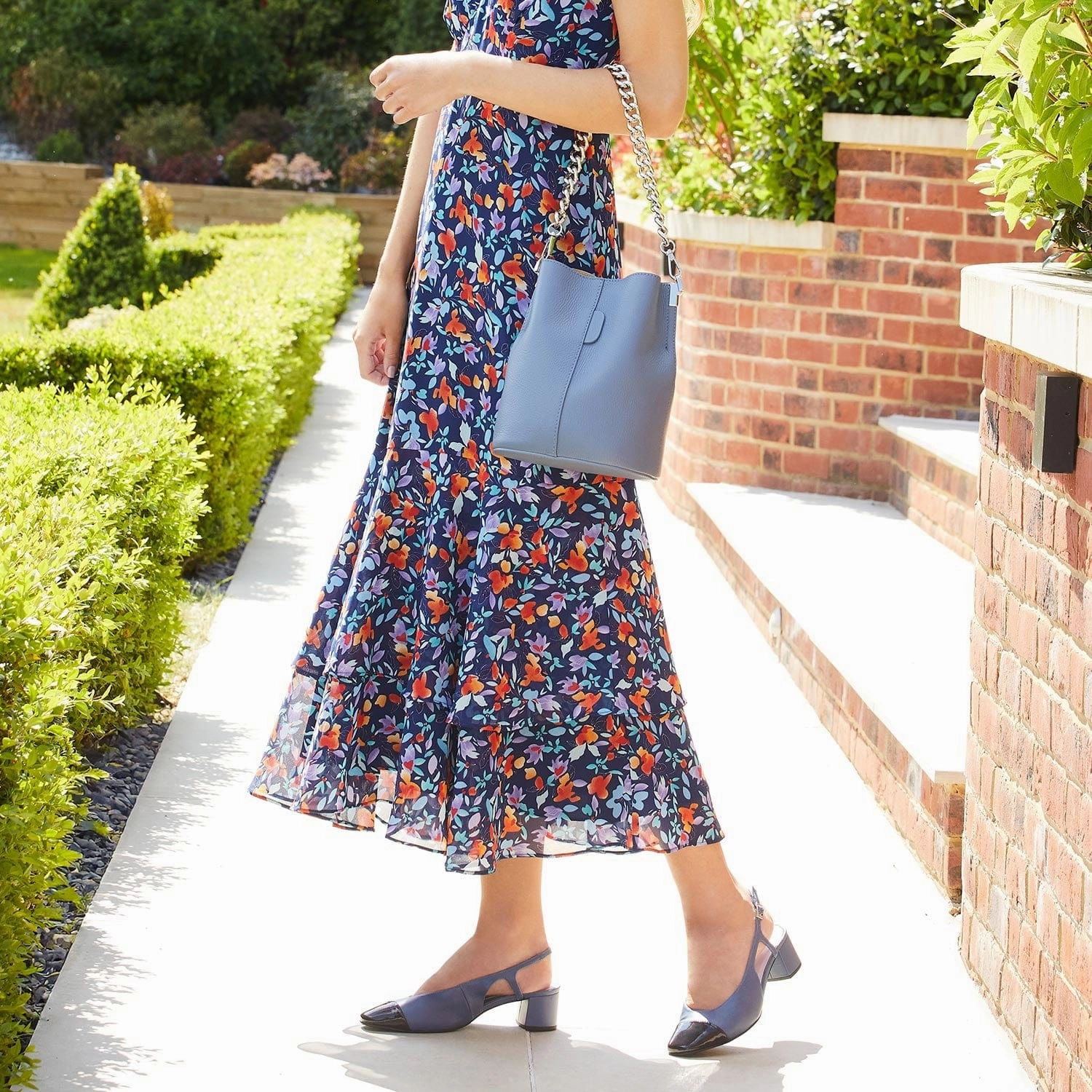 Classic Black Heels Venus: Denim Leather & Navy Patent