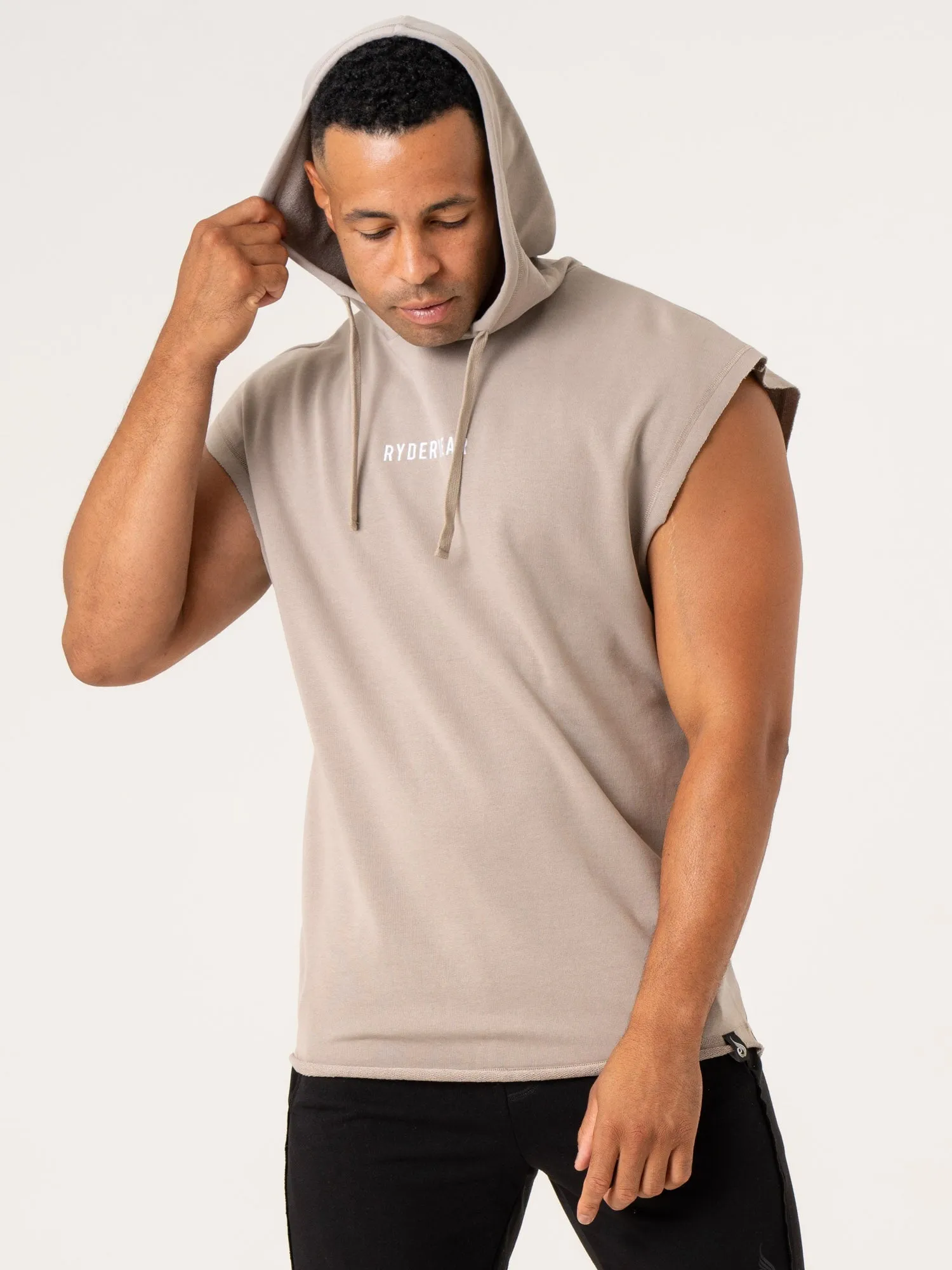 unstable Active Smooth Pursuit Fleece Sleeveless Hoodie - Taupe