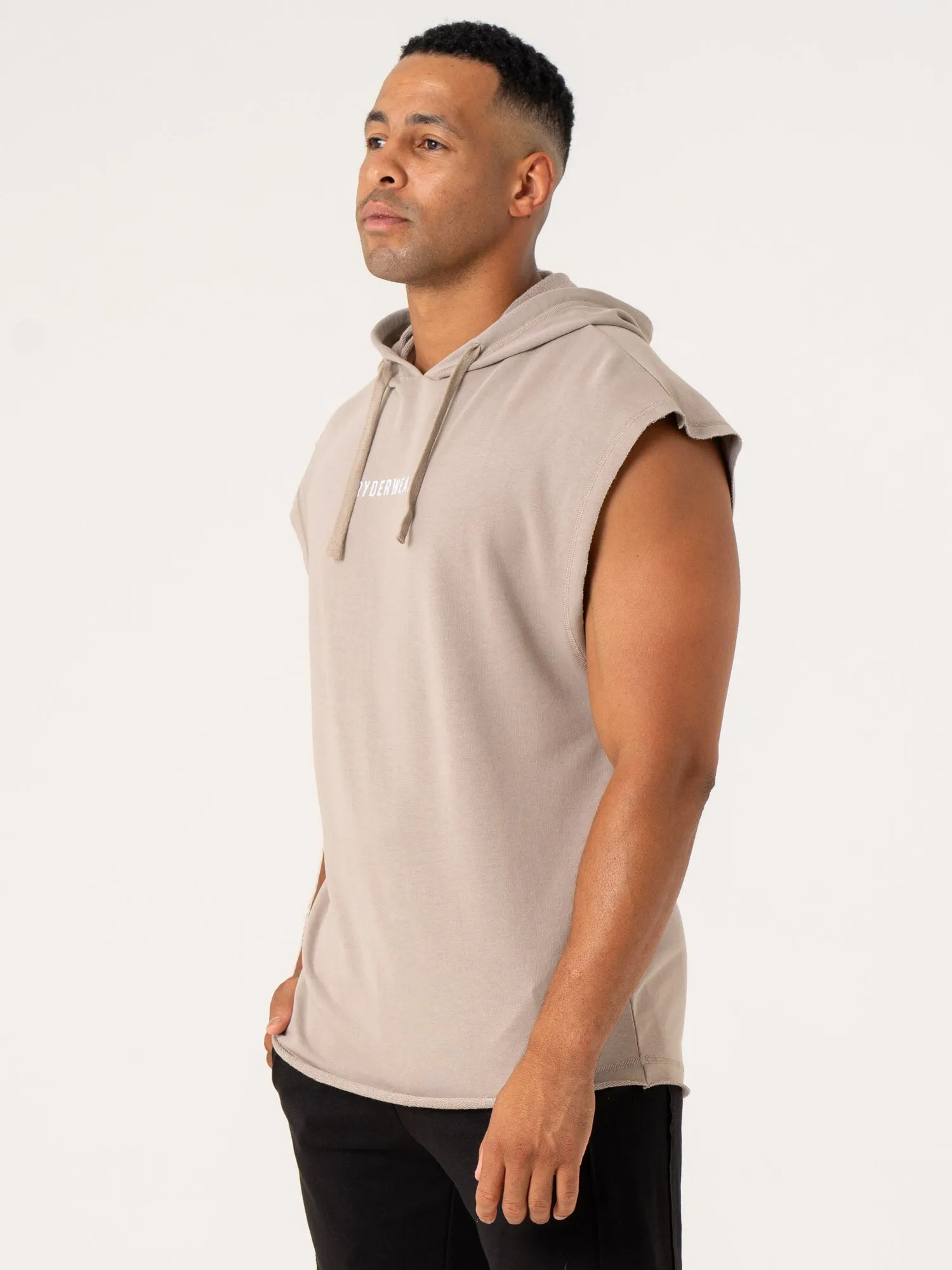 unloading Impact - resistant Pursuit Fleece Sleeveless Hoodie - Taupe