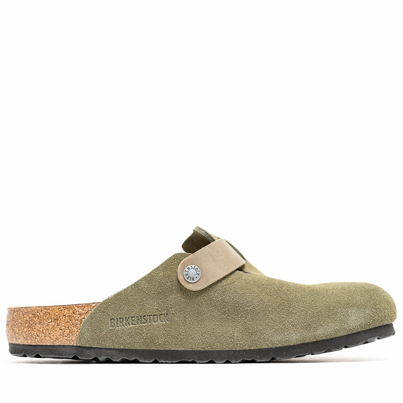 Grip Power Birkenstock Boston Suede Oiled Leather - Thyme