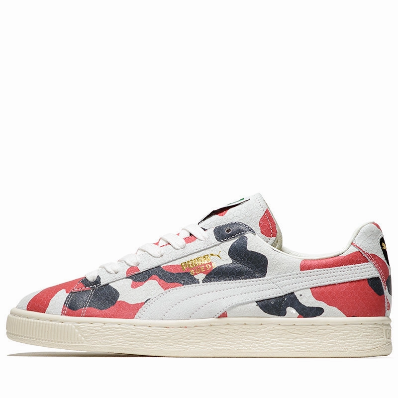 Wide Lane Comfortable Slip-Ons Puma Suede Made In Japan KOI - White/Red