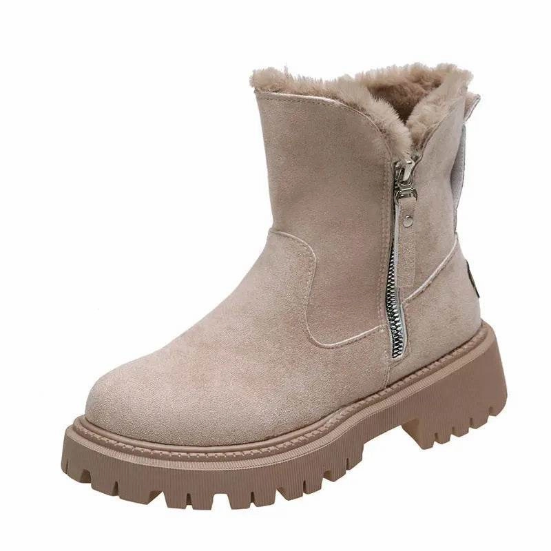 Thick Plush Snow Boots Women Faux Suede Non-slip Winter Shoes Snow Travel Boots Boots For Snow