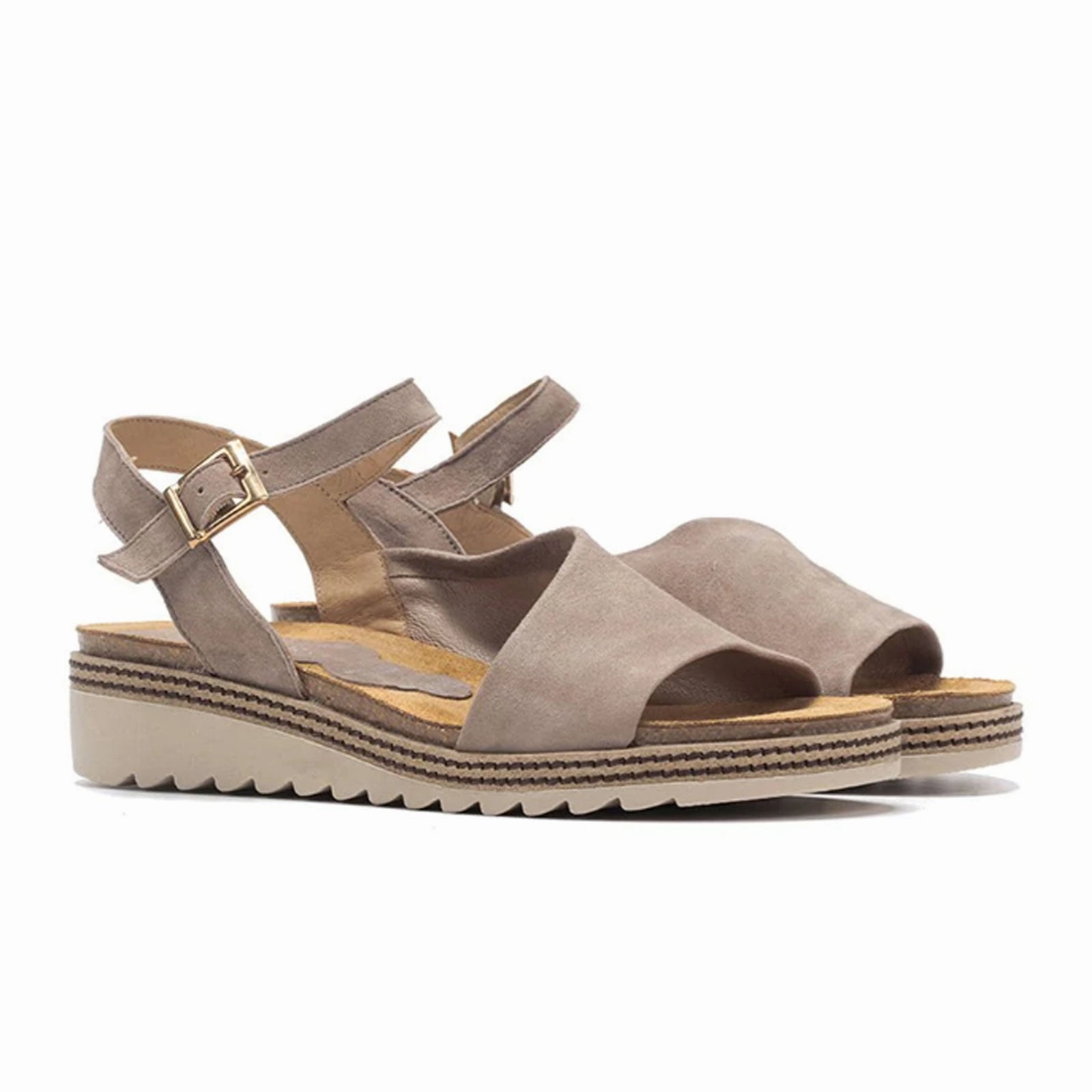 insulated Smooth Outsole Dorking Espe D8540 Backstrap Sandal (Women) - Taupe Suede