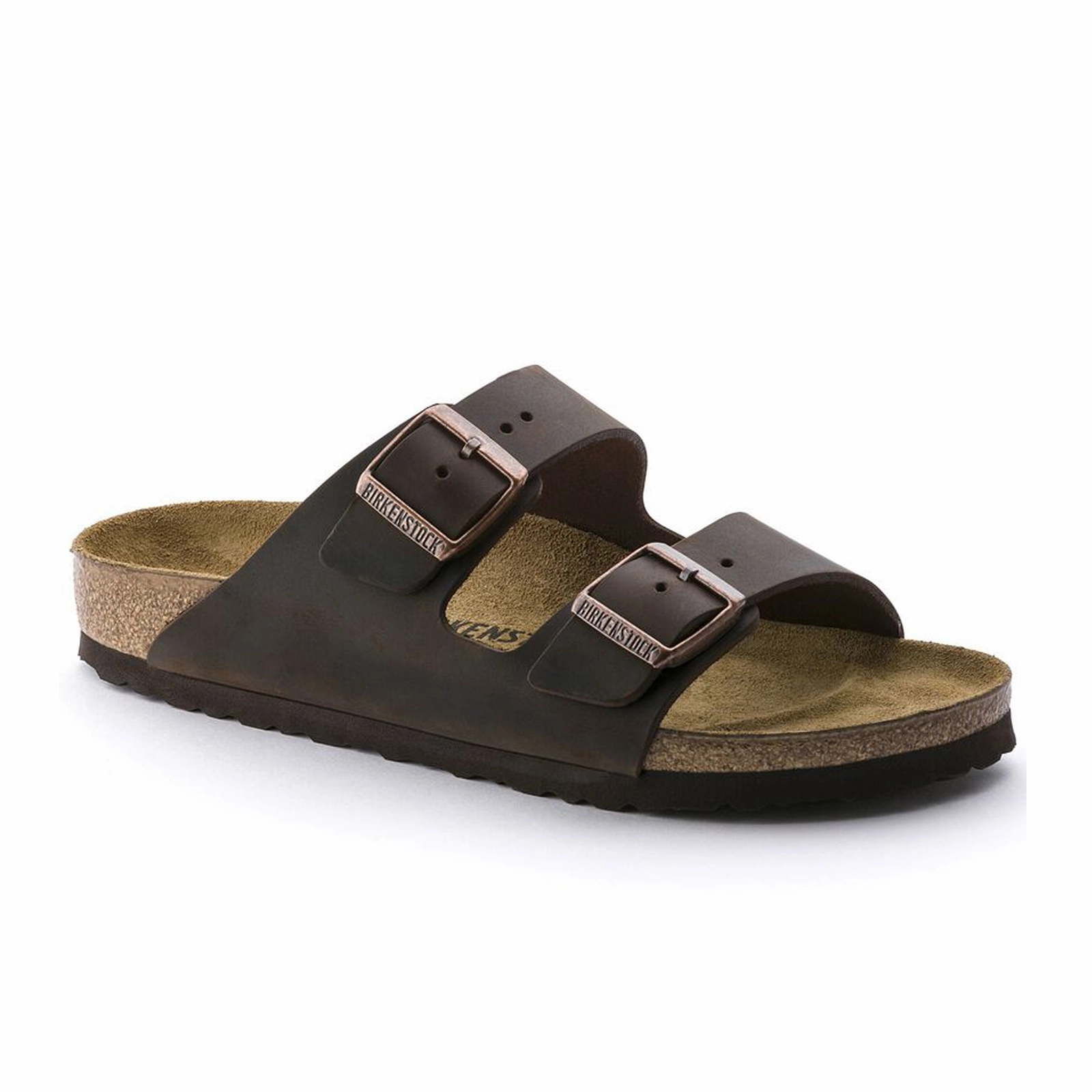 Birkenstock Arizona Slide Sandal (Unisex) - Habana Oiled Leather Light Foot Moisture Wicking Liner