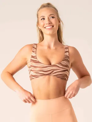 Training Sessions Unstoppable Lounge Bra - Mocha Zebra