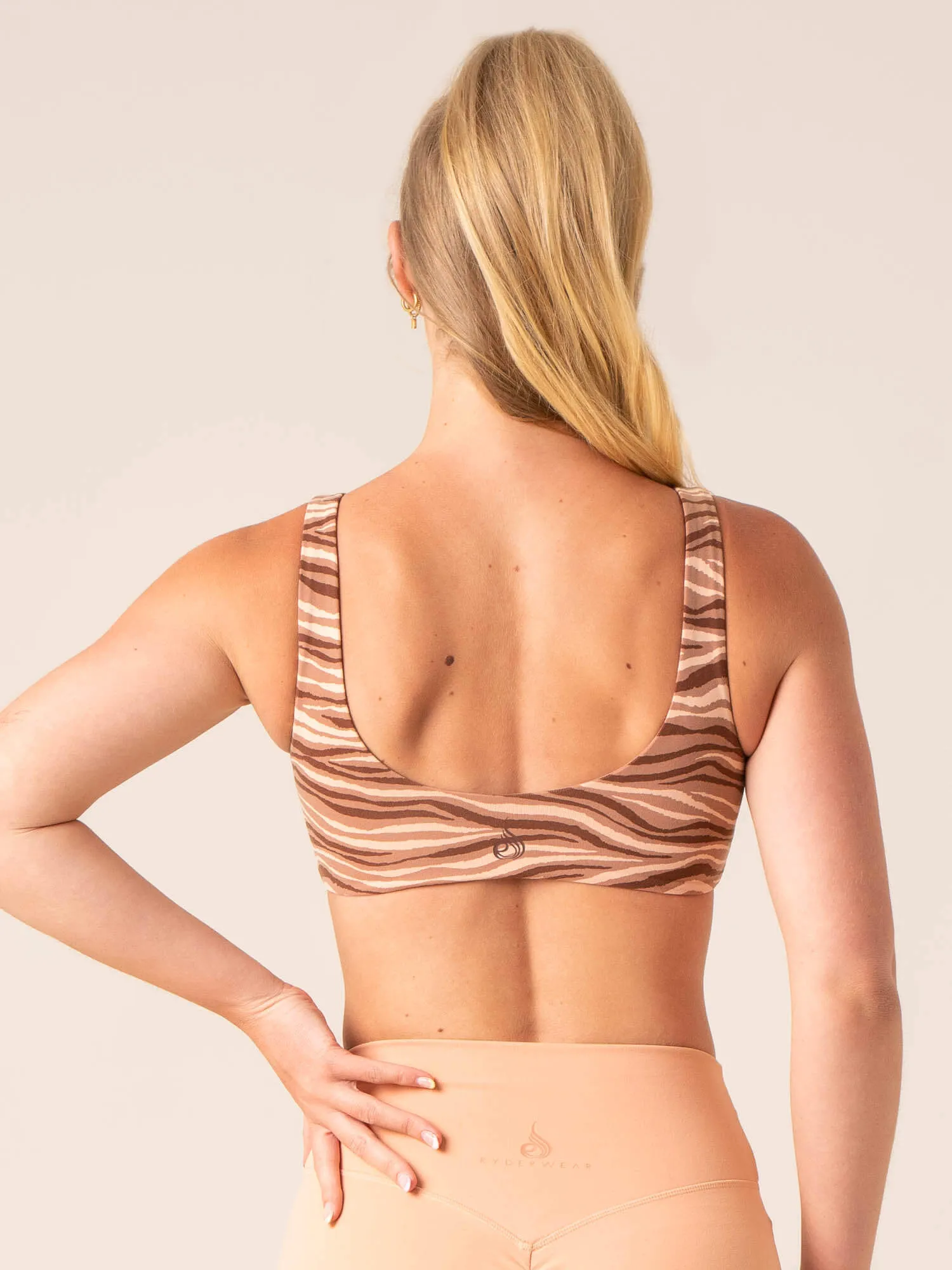 Unstoppable Lounge Bra - Mocha Zebra Versatile Support