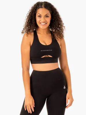 Focus Contour Sports Bra - Black Smooth Comfort