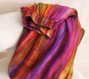 Rainbow Color A-Line Linen Skirt Winter Staple