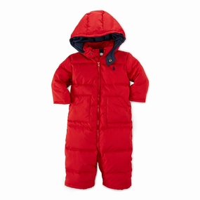 Ruffled Ralph Lauren Hooded Down Snowsuit Camden Red