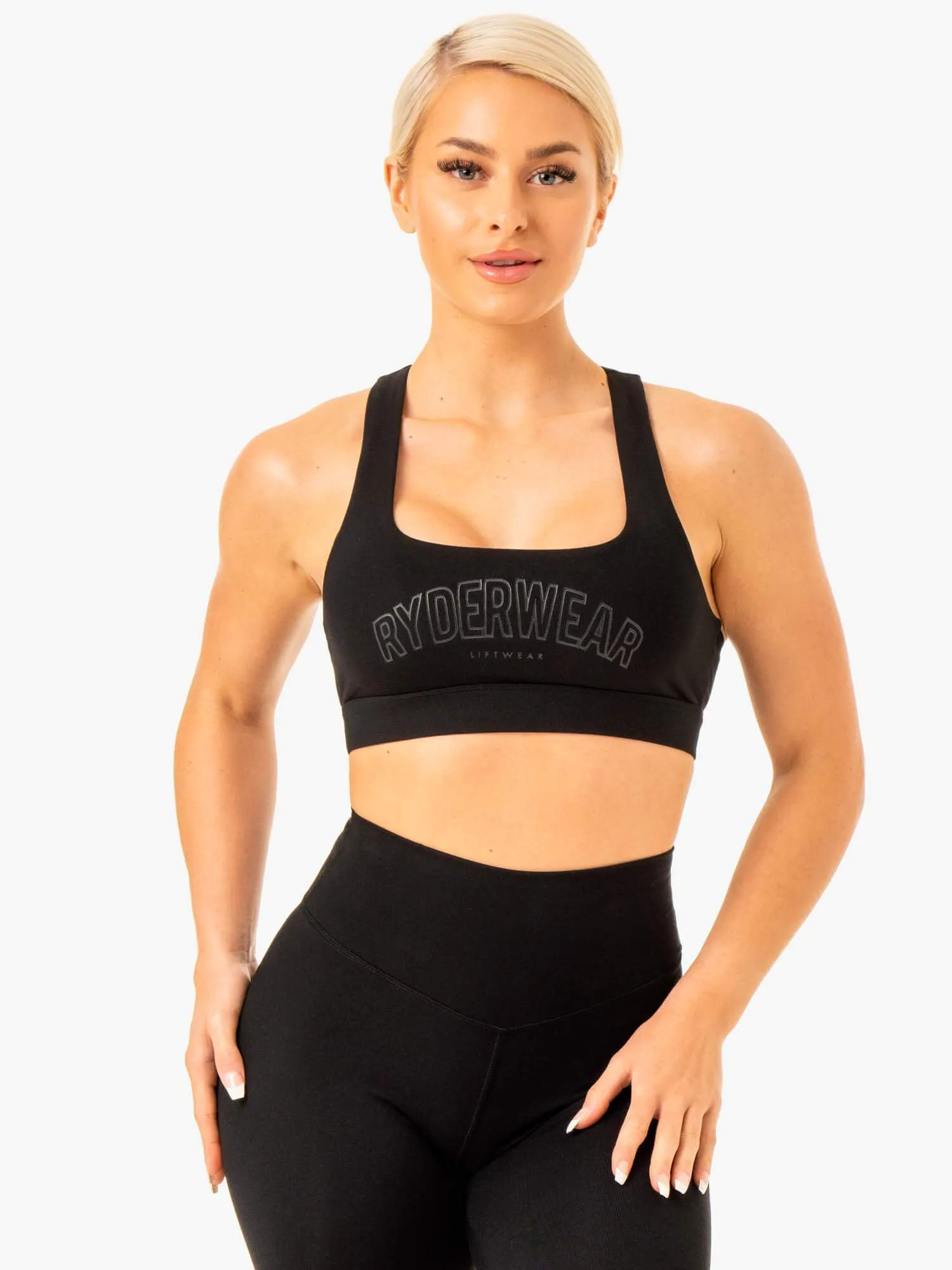 natural materials Knockout Racer Back Sports Bra - Black