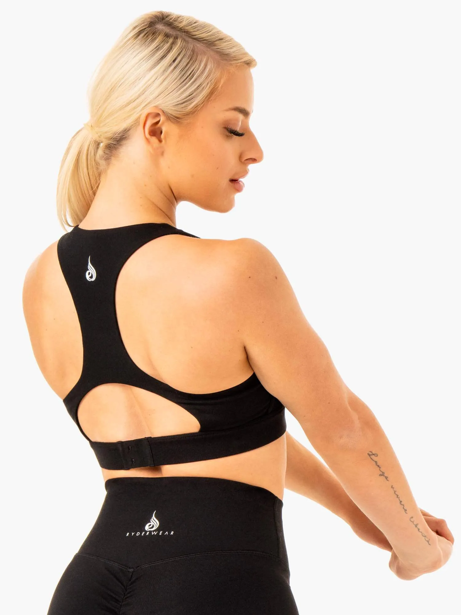 Eco-friendly Knockout Racer Back Sports Bra - Black