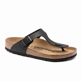 Machine Washable Fabric Birkenstock Gizeh Sandal (Women) - Black Birko-Flor