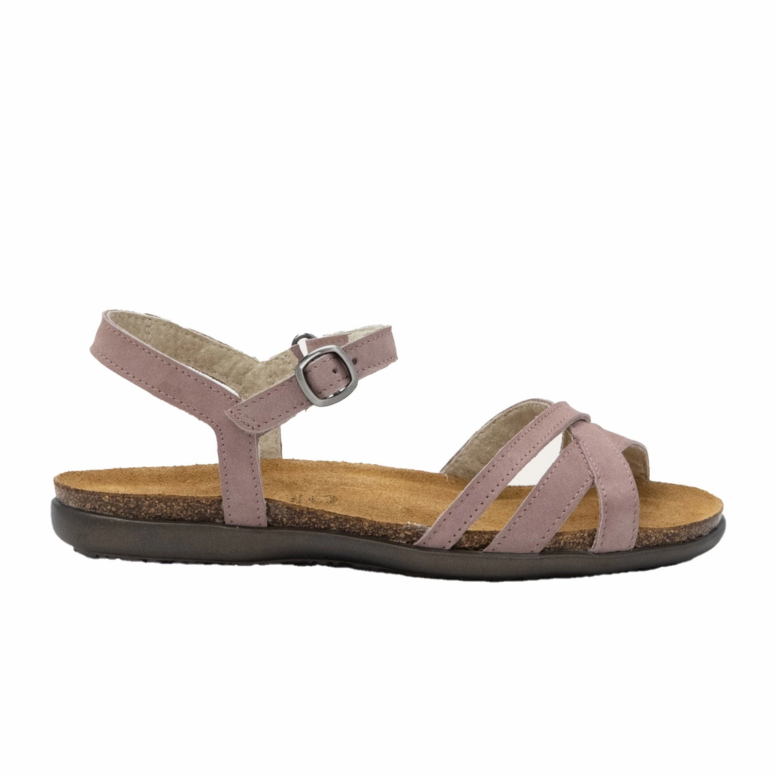 Naot Patricia Backstrap Sandal (Women) - Mauve Nubuck Relaxation Sandal Non Irritating Seam Finish
