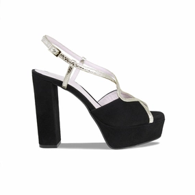 Breathable mesh lining Reese: Black Suede & Gold Snake Print Leather