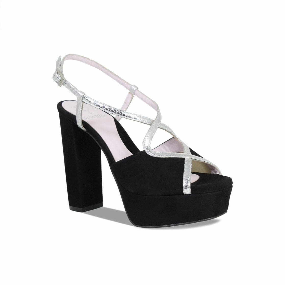 Summer Ready Reese: Black Suede & Silver Snake Print Leather