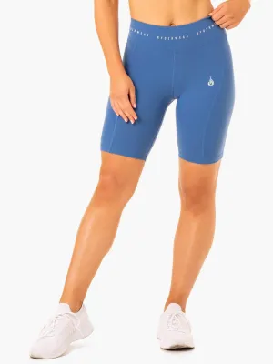 Reflex High Waisted Bike Shorts - Blue High Durability Blend skiing gear
