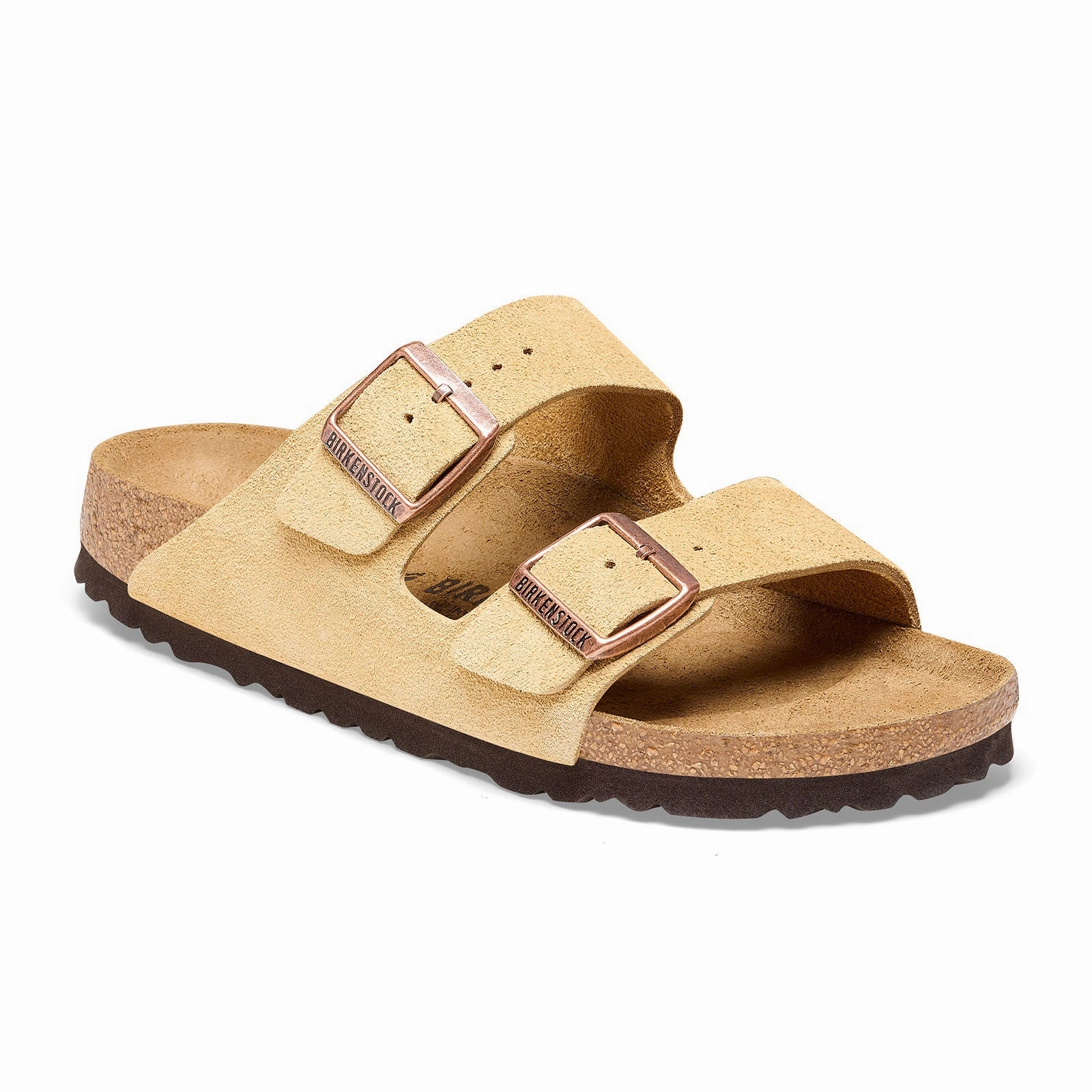 Birkenstock Arizona Narrow Slide Sandal (Women) - Latte Cream Suede Simple Comfort Walk