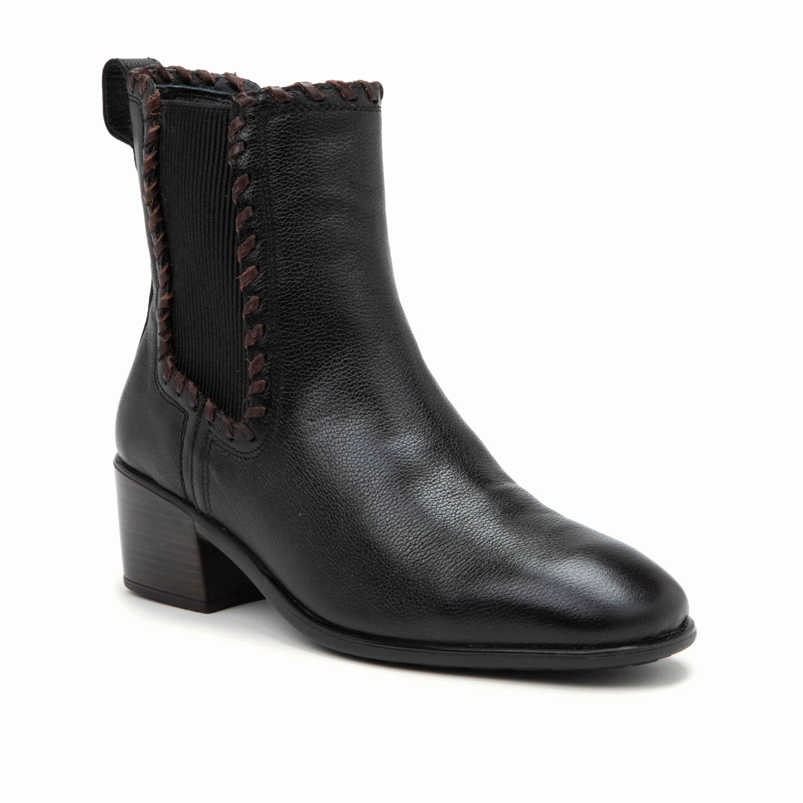 Naot Tradition Heeled Chelsea Boot (Women) - Soft Black Leather Bright Guard Korean Cool