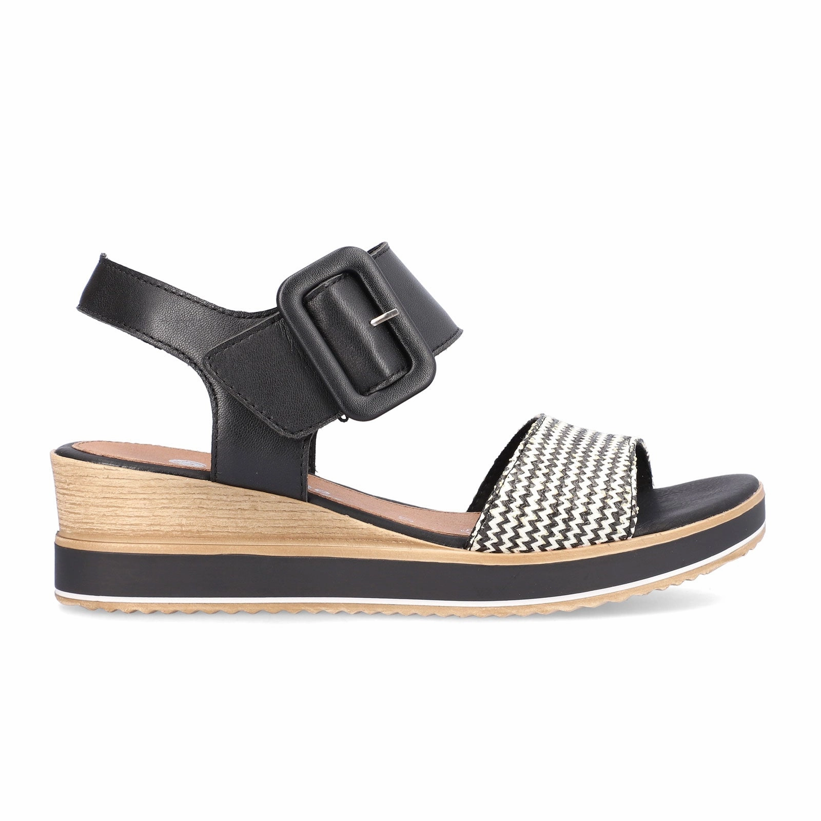 Remonte Jerilyn D6453-01 Wedge Sandal (Women) - Schwarz-Crema/Schwarz Siradial Lugano Multi Directional Tread