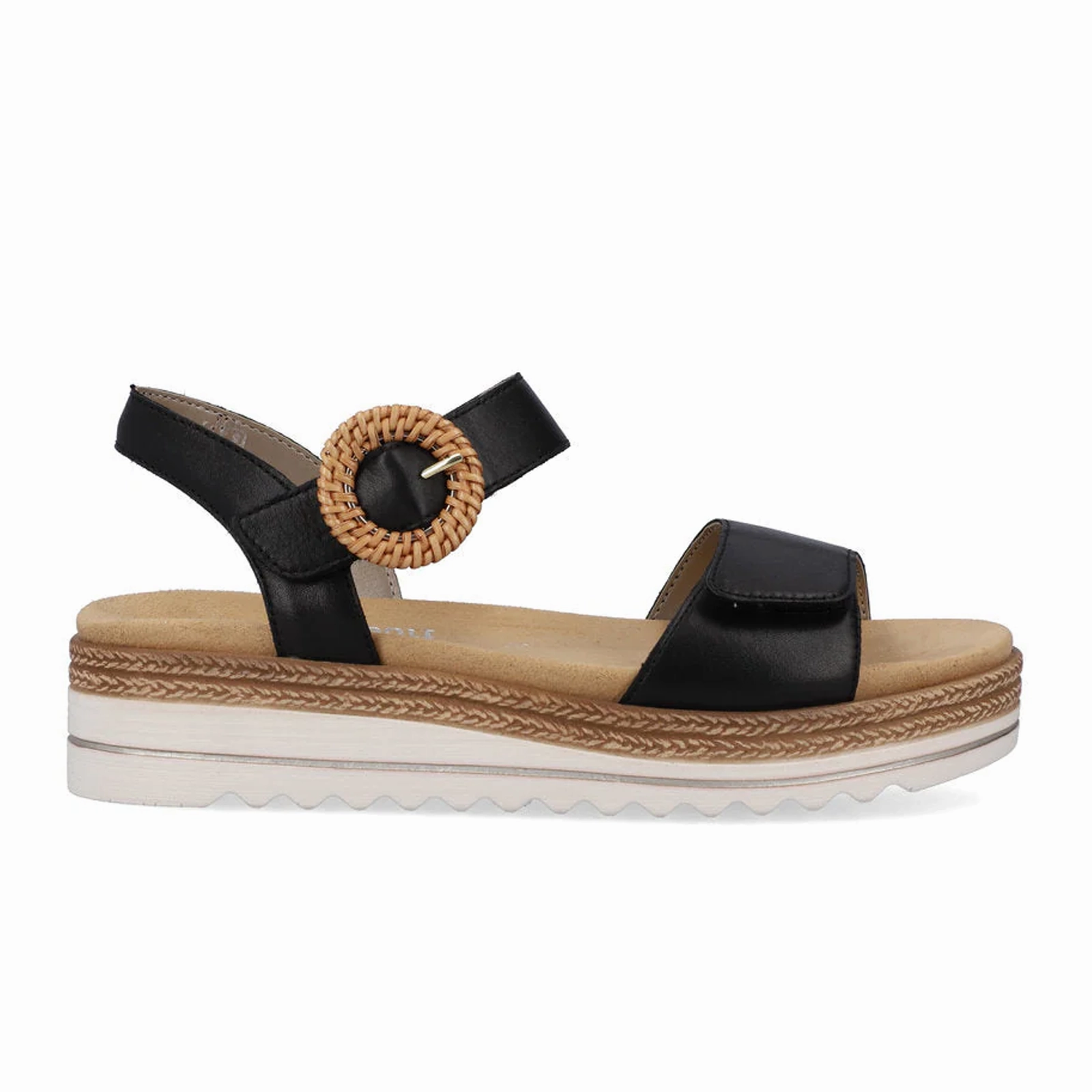 Minimal Slide Remonte Jocelyn D0Q52 Flatform Backstrap Sandal (Women) - Black