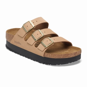 Birkenstock Florida III Platform Narrow Slide Sandal (Women) - Sandcastle Nubuck Anti   Fatigue