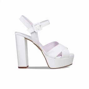 Remy: White Satin Comfort Walk Easy-to-wear Sandals