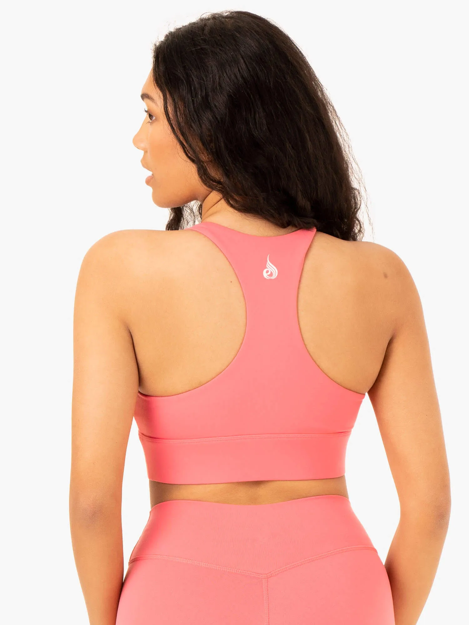 Halter neck seams Replay Cut Out Sports Bra - Coral