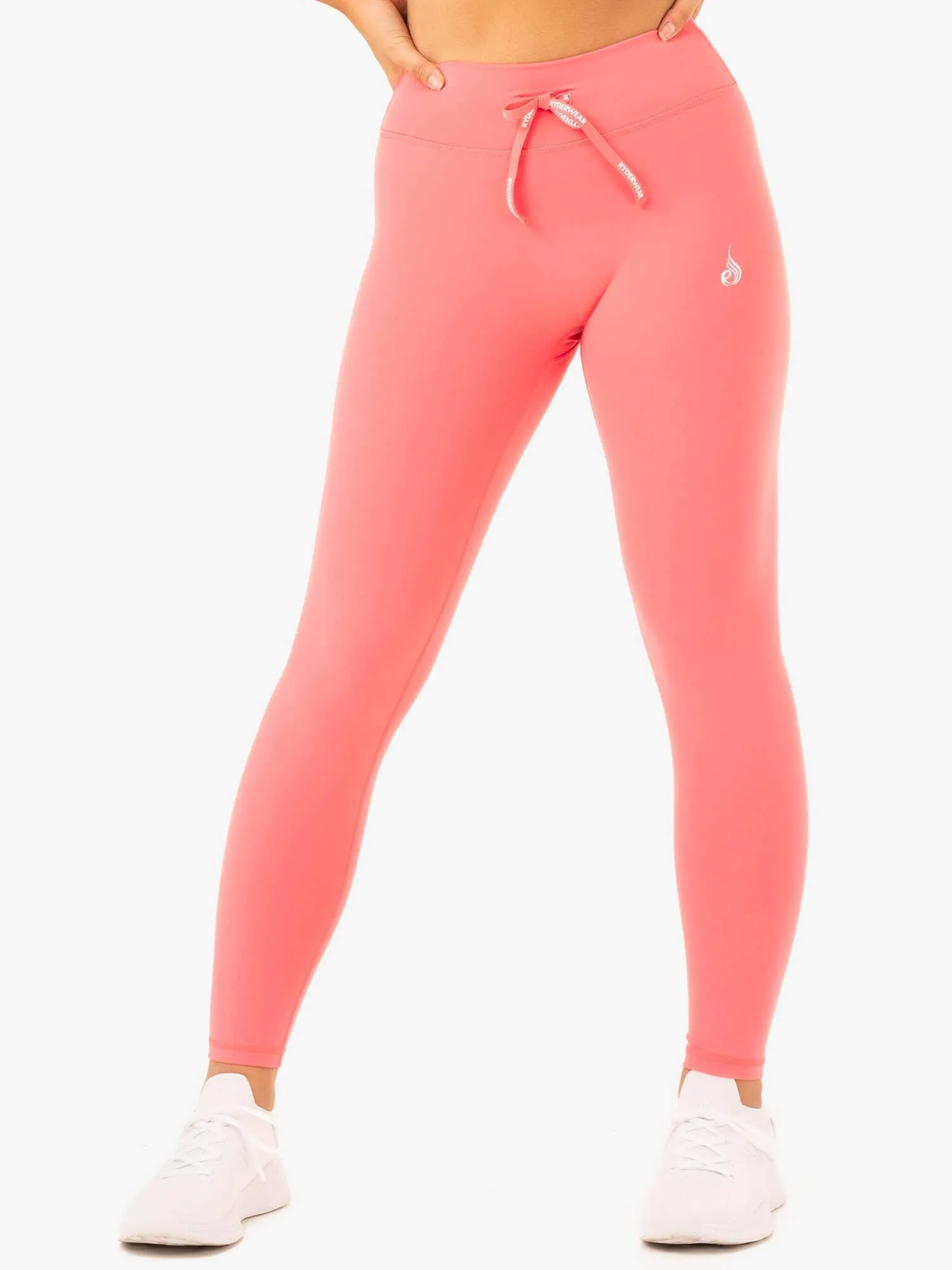 Camping Gear Stretch Fit Replay High Waisted Leggings - Coral