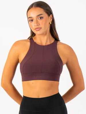 Reset High Impact Sports Bra - Chocolate Sweat Guard Technology Durable Stitching