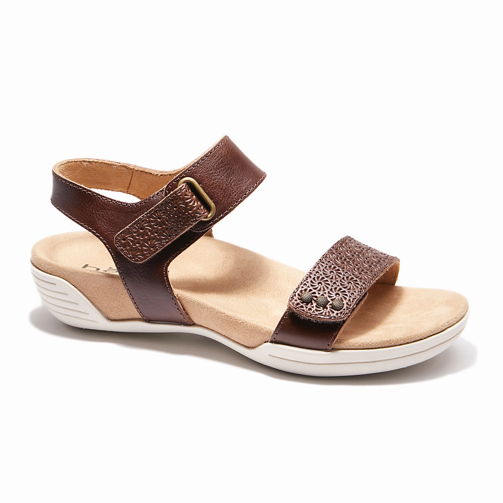Halsa Dominica Backstrap Sandal (Women) - Dark Brown Elastic Cuff soft cushions