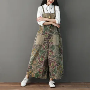 Lightweight Flex Retro Floral Printed Strappy Pants