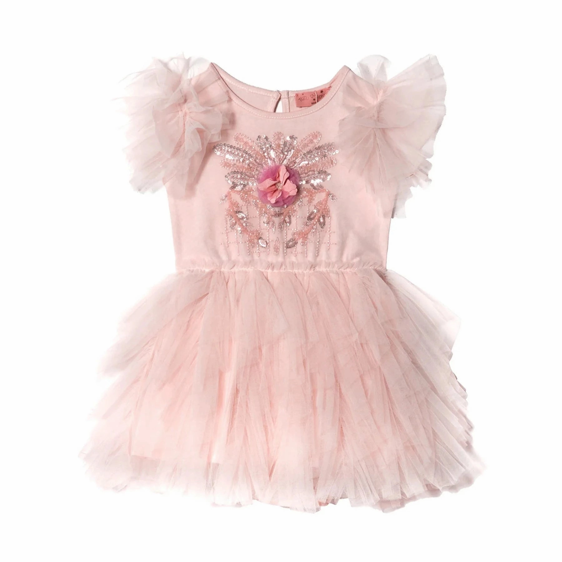 Fuzzy Floral kids' apparel Tutu Du Monde Baby Girl's CAMDEN PARK B??b?? English Rose Tutu Dress