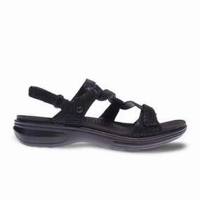 Revere Emerald Backstrap Sandal (Women) - Black Lizard Indoor