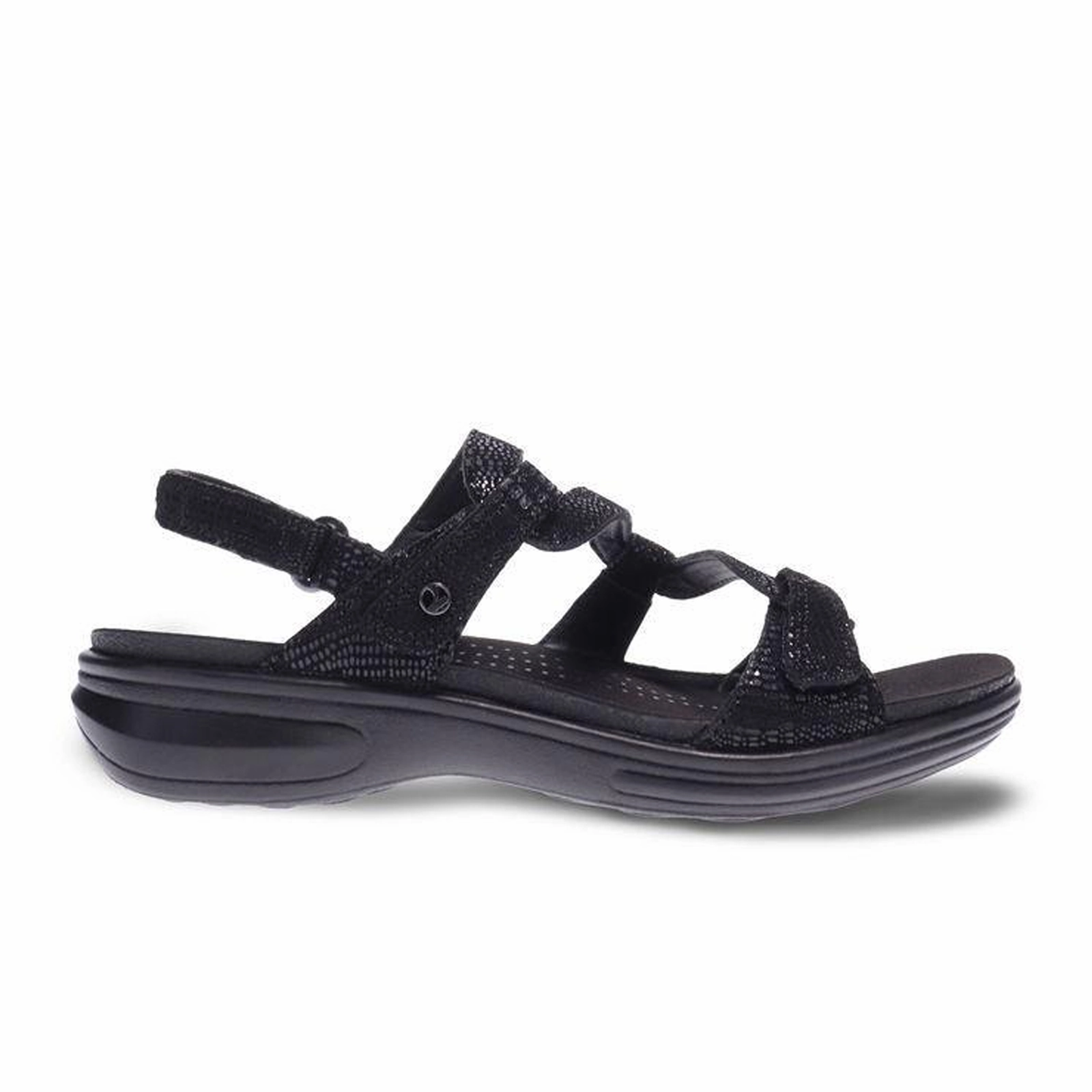 Revere Emerald Backstrap Sandal (Women) - Black Lizard Indoor