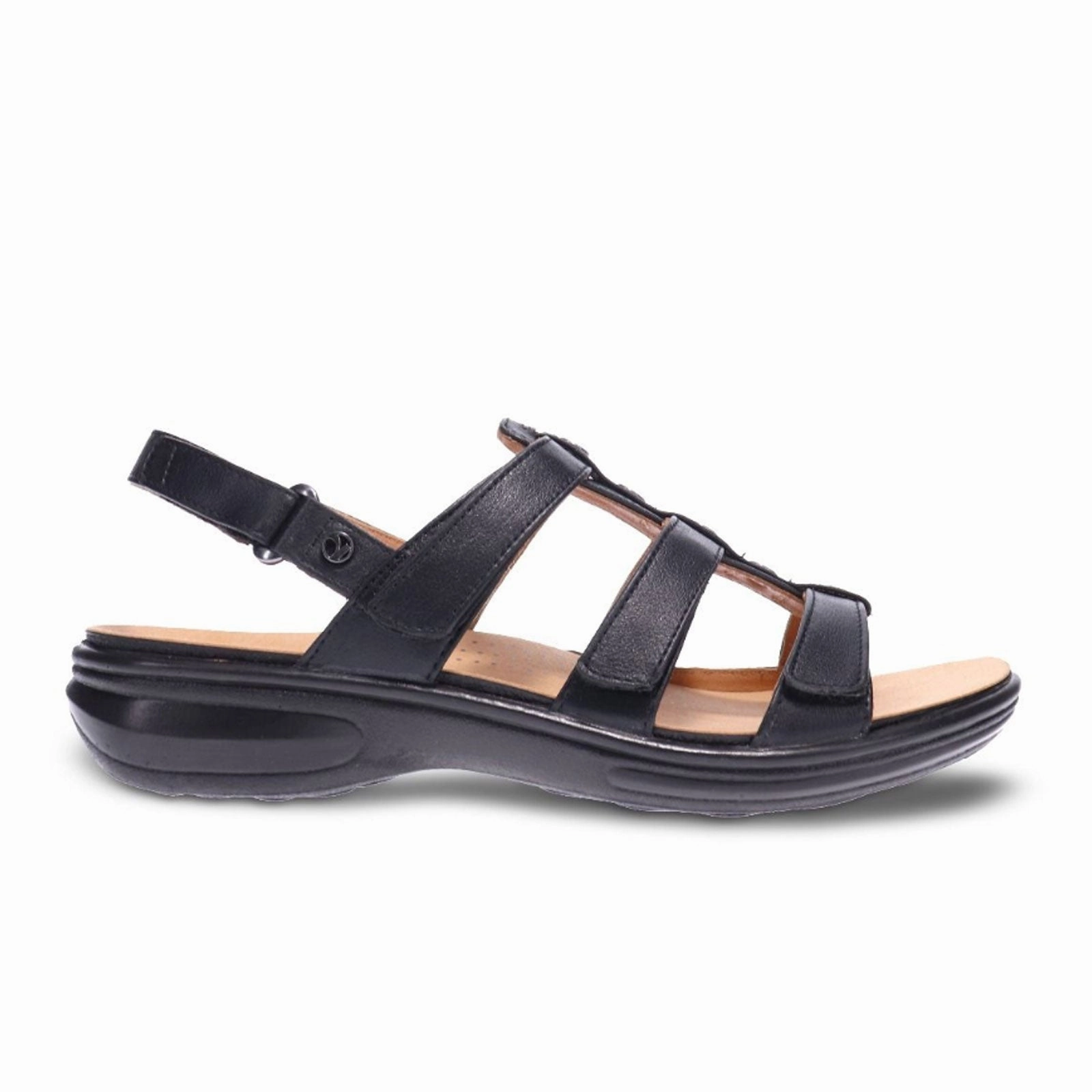Light Summer Slides Durable Upper Revere Toledo Backstrap Sandal (Women) - Black French