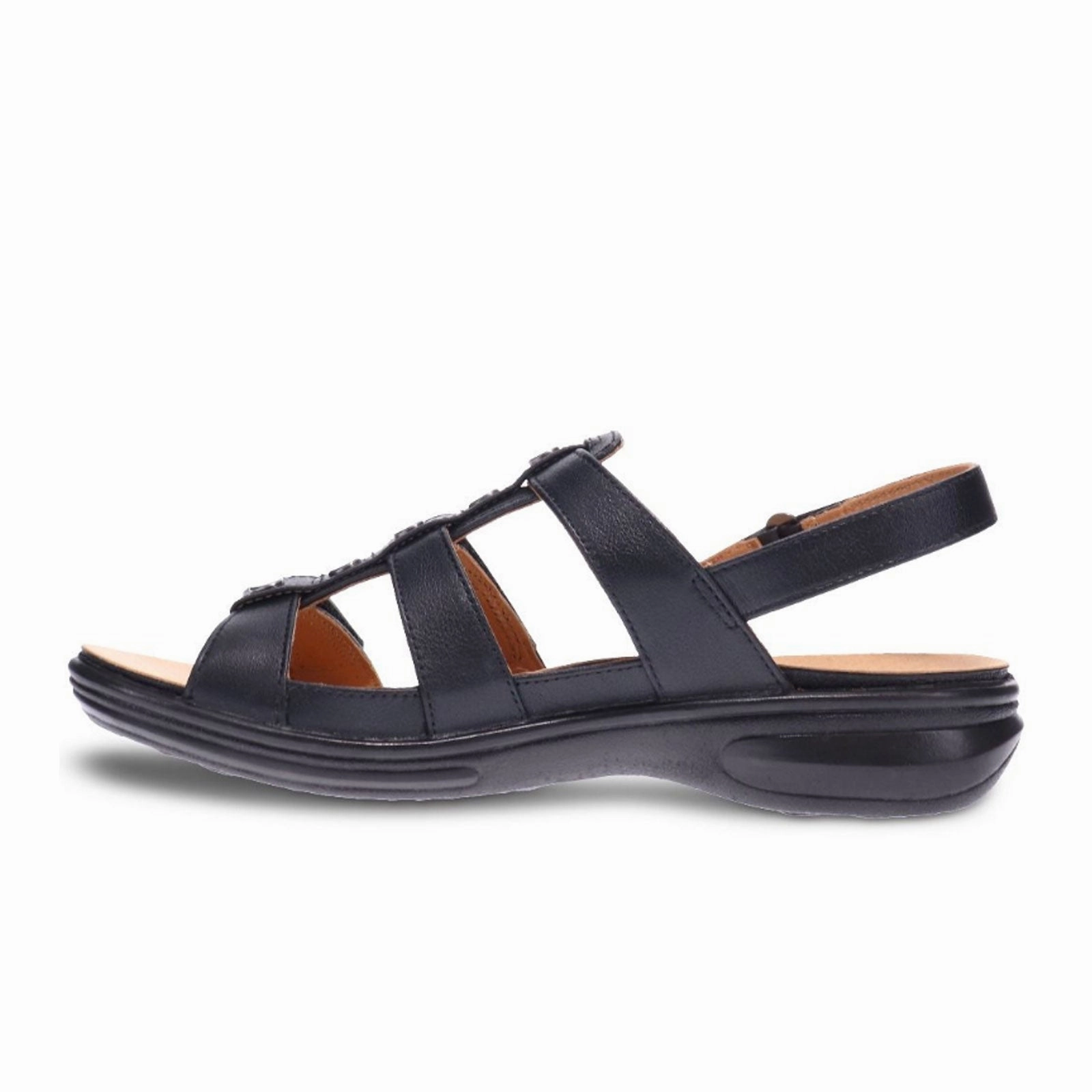 Slide Comfort Revere Toledo Backstrap Sandal (Women) - Black French