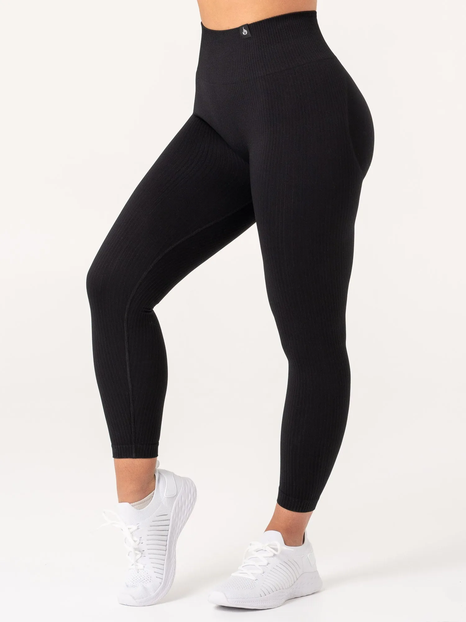 Rib Scrunch Seamless Leggings - Black Fresh Fit